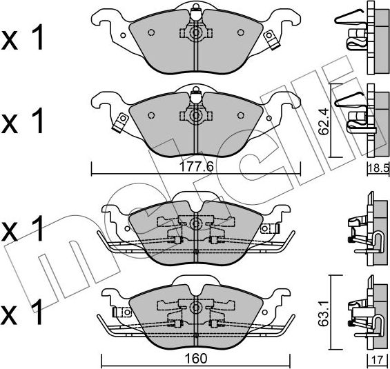 Тормозные колодки Metelli. Артикул 22-0257-0