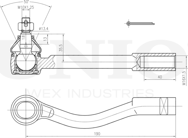 Наконечник рулевой тяги (Unio). Артикул SSP-10149