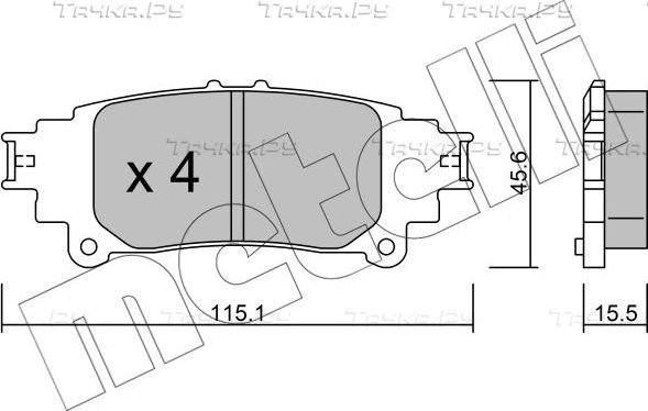 Тормозные колодки Metelli задние для Lexus IS III 2013-2026. Артикул 22-0977-0