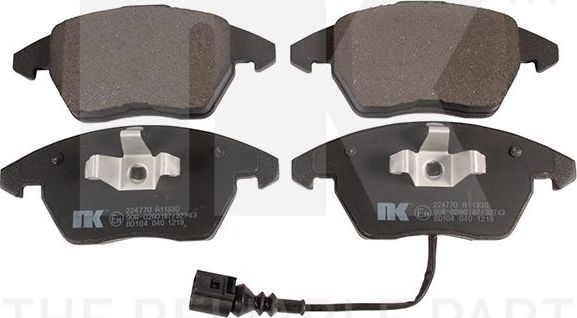 Тормозные колодки NK передние для Volkswagen Passat B7 2010-2015. Артикул 224770