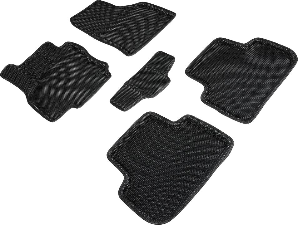 Коврики Seintex 3D EVA Соты для салона Volkswagen Tiguan II 2016-2026 ЧЕРНЫЕ. Артикул 95178
