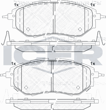Тормозные колодки Icer передние для Subaru Tribeca I 2005-2014. Артикул 181697
