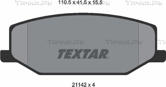 Тормозные колодки Textar. Артикул 2114202