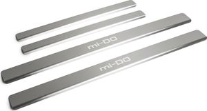 Накладки Rival на пороги (с надписью) для Datsun mi-DO 2015-2020. Артикул NP.8701.3