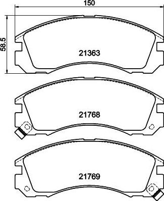 Тормозные колодки Hella NAO. Артикул 8DB 355 026-951