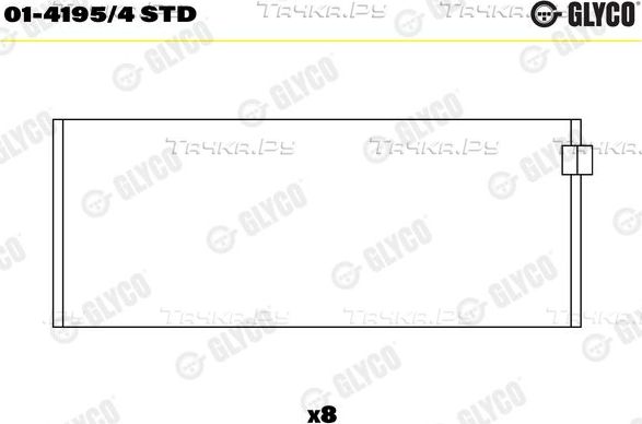 Вкладыши шатунные Glyco. Артикул 01-4195/4 STD