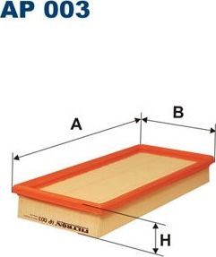 Воздушный фильтр Filtron для Dodge Neon I 1996-1999. Артикул AP 003