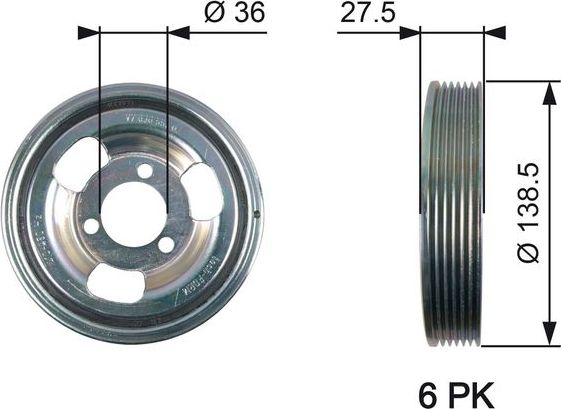 Шкив коленвала Gates DriveAlign®. Артикул TVD1117