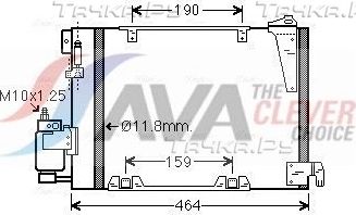 Радиатор кондиционера (конденсатор) AVA (алюминий). Артикул OLA5250D