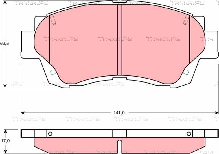 Тормозные колодки TRW передние для Toyota Crown X (S150) 1995-1999. Артикул GDB3155