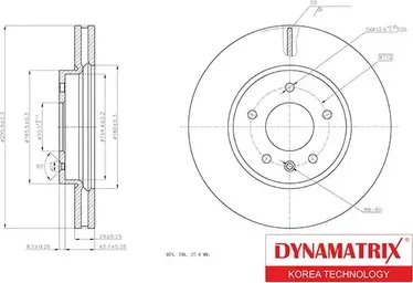 Диск тормозной (Dynamatrix-Korea) Dynamatrix-Korea. Артикул DBD1625