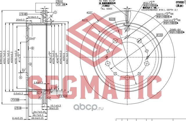 SBD30093188 Диск тормозной зад. для ам Toyota Land Cruiser 200 4.74.5D 07, Lexus (Segmatic). Артикул SBD30093188