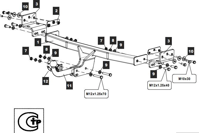 Фаркоп Baltex для Kia Seltos 2019-2022. Артикул 119257