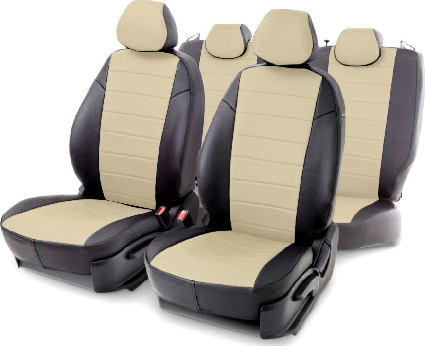 Чехлы Seintex (экокожа) на сидения для Subaru Forester III 2008-2012, цвет Бежевый ромб. Артикул 98712