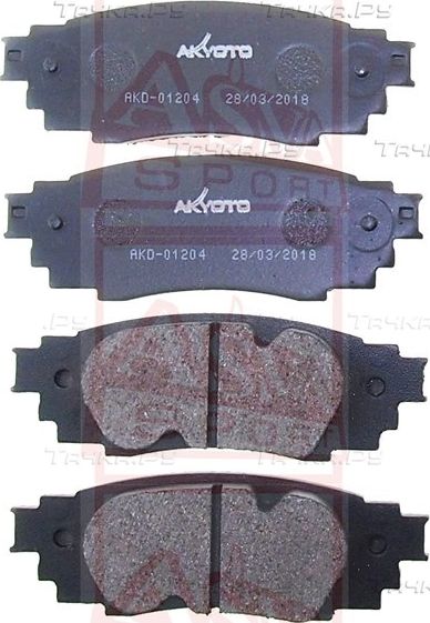 Тормозные колодки Akyoto Packing AKYOTO. Артикул AKD-01204