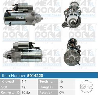 Стартер Meat & Doria для Ford Transit Connect I 2002-2013. Артикул 5014228