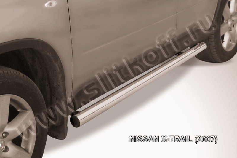 Пороги Slitkoff труба d76 для Nissan X-Trail T31 2007-2010. Артикул NXT007