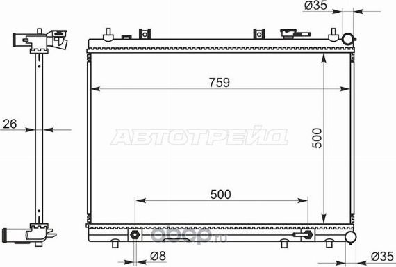 Радиатор NISSAN MURANO Z52 16-PATHFINDER R52 14- (SAT). Артикул NS00010