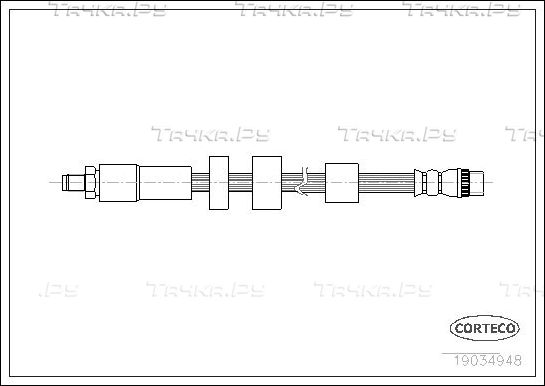 Тормозной шланг Corteco передний для Citroen Berlingo II 2008-2019. Артикул 19034948
