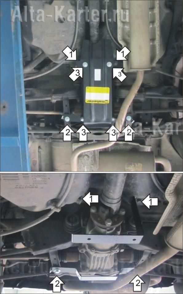 Защита Мотодор для заднего дифференциала Renault Duster I 2010-2020. Артикул 01725