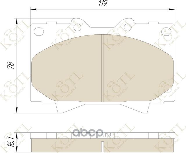 Колодки тормозные дисковые передние к-т Toyota LC  Lexus GX  Mitsubishi Pajero (Kotl) Kotl. Артикул 3197kt
