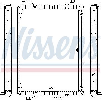 Радиатор охлаждения двигателя Nissens для Renault Premium I 1996-2006. Артикул 63848A