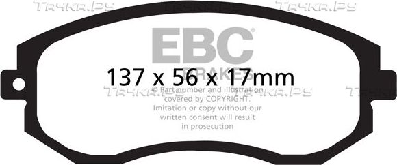 Тормозные колодки EBC Brakes передние для Subaru Forester IV 2012-2018. Артикул DP21884