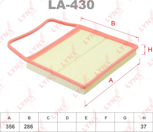Воздушный фильтр LYNXauto. Артикул LA-430