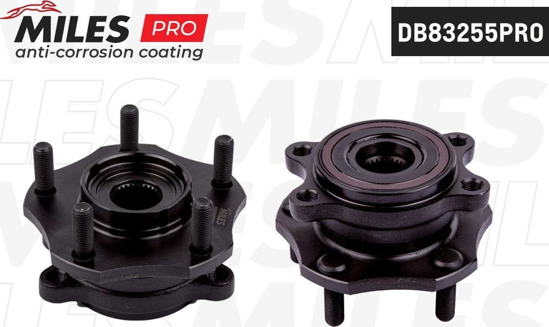 Ступица с подшипником передняя с ABS (серия PRO с антикоррозийным покрытием) NIS (Miles). Артикул DB83255PRO