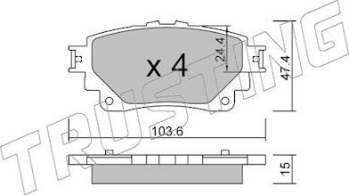 Тормозные колодки Trusting. Артикул 1290.0