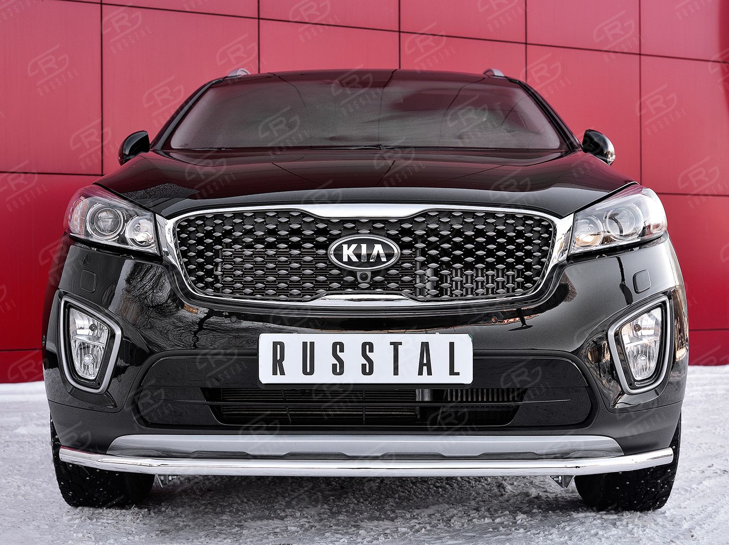 Защита RusStal переднего d42 секции для Kia Sorento III Prime 2014-2017. Артикул KSPZ-002208