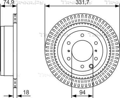 Тормозной диск Bosch. Артикул 0 986 479 T90