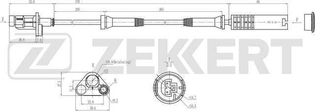 Датчик ABS Zekkert передний для BMW 5 IV (E39) 1996-2003. Артикул SE-6196