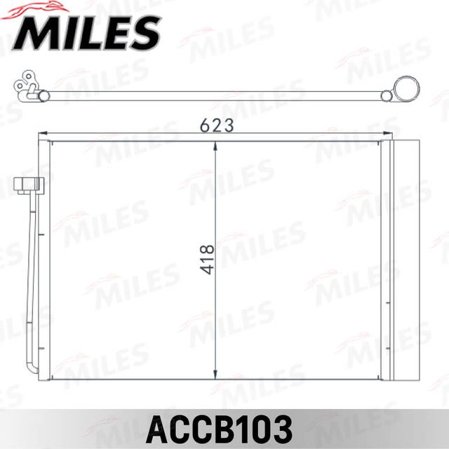 Радиатор кондиционера (конденсатор) Miles (алюминий). Артикул ACCB103