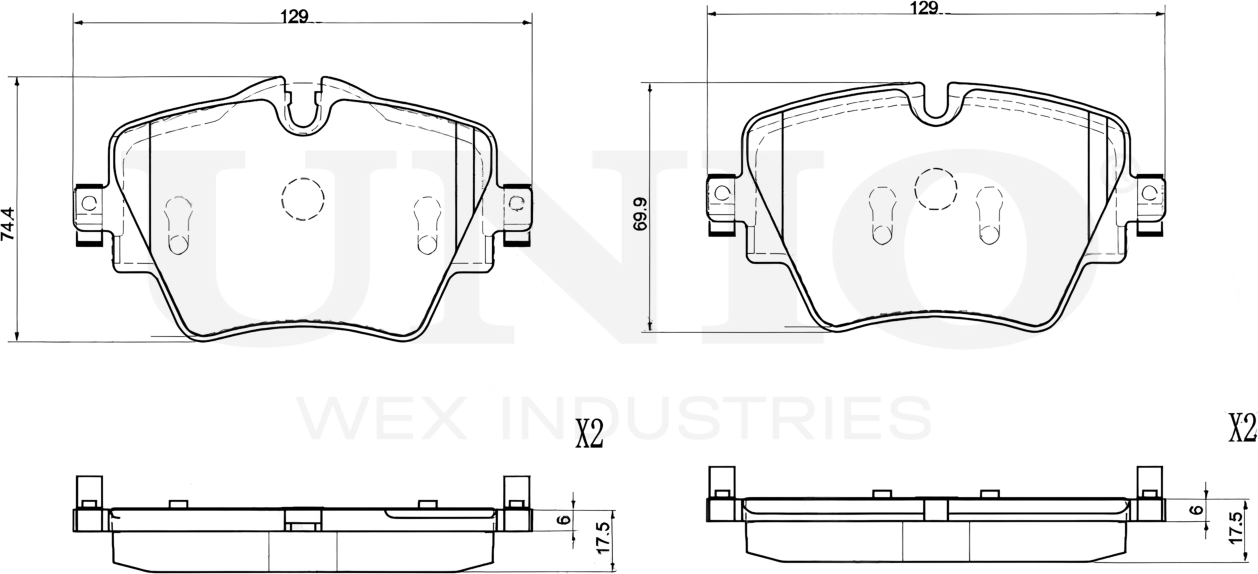 Колодки тормозные дисковые, комплект (Unio). Артикул BRP-20208