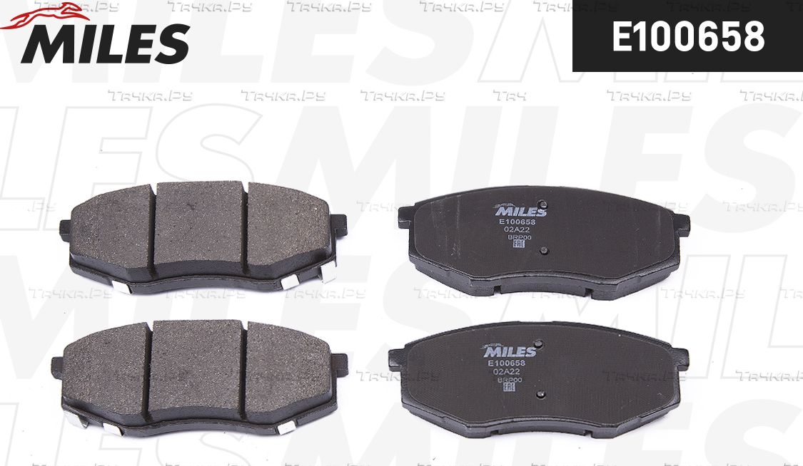 Тормозные колодки Miles (Semi-Metallic) передние для Hyundai Sonata VII (LF) 2014-2019. Артикул E100658
