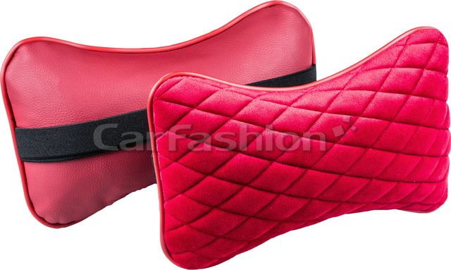 Подушка под шею CarFashion City ортопедическая, цвет Красный/Красный. Артикул 41307