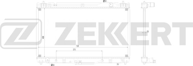 Радиатор охлаждения двигателя Zekkert (алюминий) для Lexus ES III 2001-2006. Артикул MK-1631