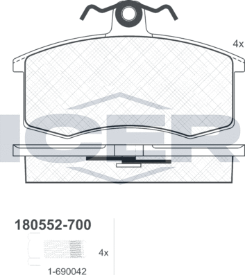 Тормозные колодки Icer. Артикул 180552-700