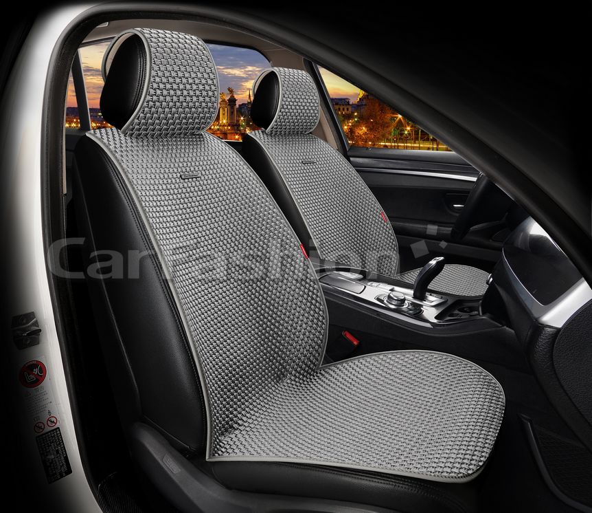 Накидки универсальные CarFashion 2D Kant Front на передние сидения авто, цвет Серый. Артикул 26232