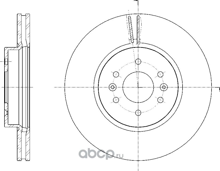 Диск тормозной вентилируемый (G-Brake). Артикул GR21134