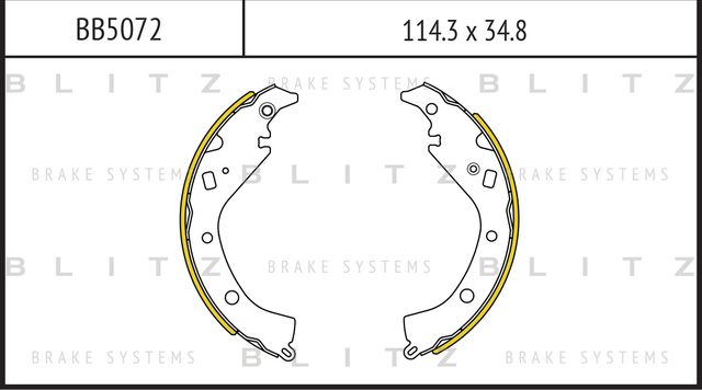 Колодки тормозные TOYOTA COROLLA 01- барабан. (Blitz). Артикул BB5072