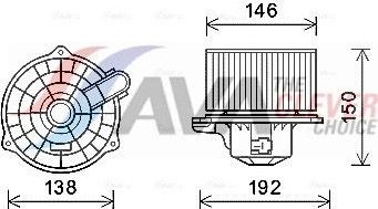 Вентилятор, мотор печки (отопителя) салона AVA для Hyundai Getz I 2002-2010. Артикул HY8554