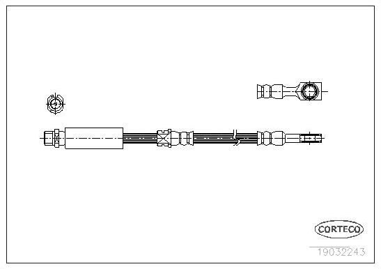 Тормозной шланг Corteco передний для Opel Zafira A 1999-2005. Артикул 19032243