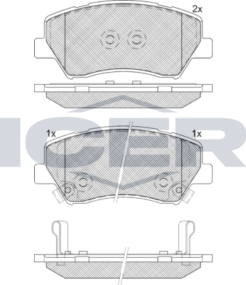 Тормозные колодки Icer передние для Renault Fluence I 2010-2017. Артикул 182237
