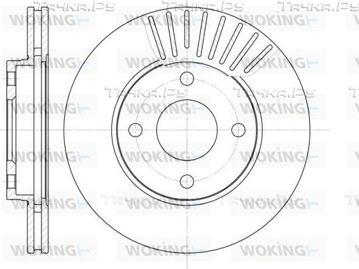Тормозной диск Woking передний для Ford Fusion I 2002-2012. Артикул D6575.10
