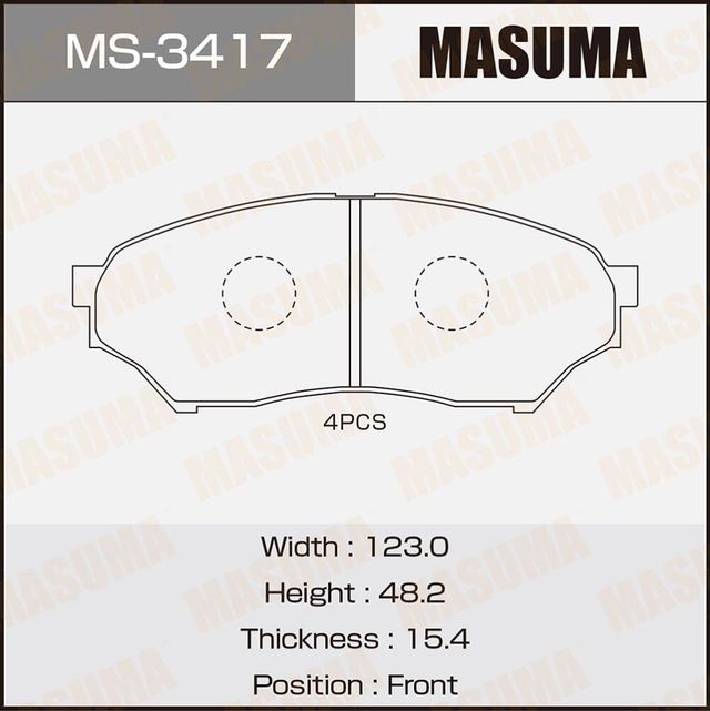 Тормозные колодки Masuma. Артикул MS-3417