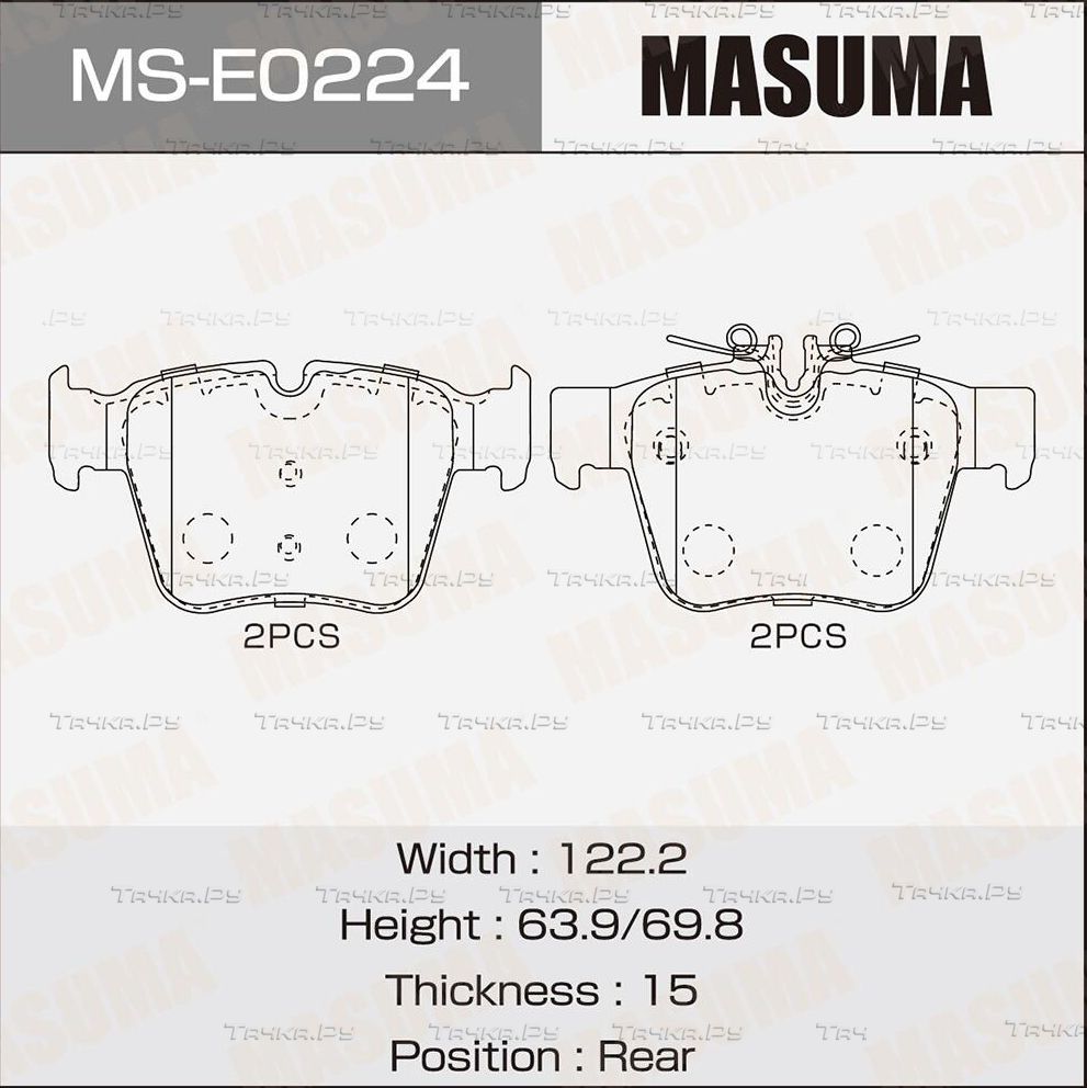 Колодки тормозные дисковые (Masuma). Артикул MS-E0224