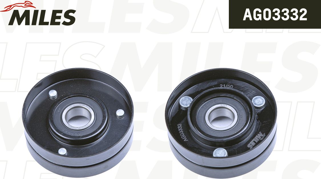 Натяжной ролик (натяжитель) приводного поликлинового ремня Miles. Артикул AG03332