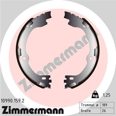 Тормозные колодки (стояночная тормозная система) Zimmermann. Артикул 10990.159.2